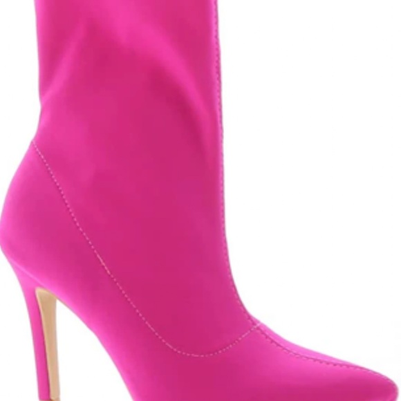 PINK STILETTO ANKLE BOOTS - Picture 1 of 8